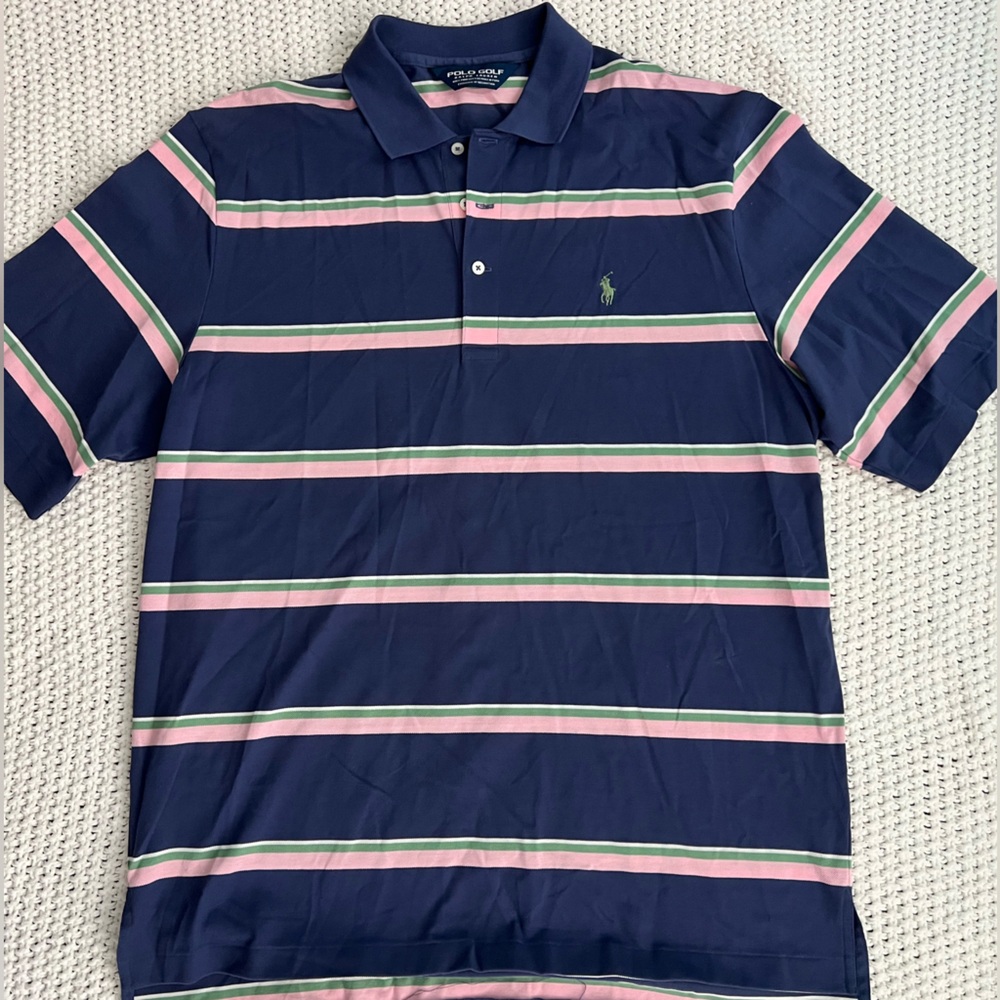 Ralph Lauren Polo Golf Men’s Polo Shirt Big Pony Pro Striped Sz L